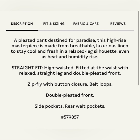 Banana Republic Palma Straight Leg Linen Pant Black - Picture 4 of 6